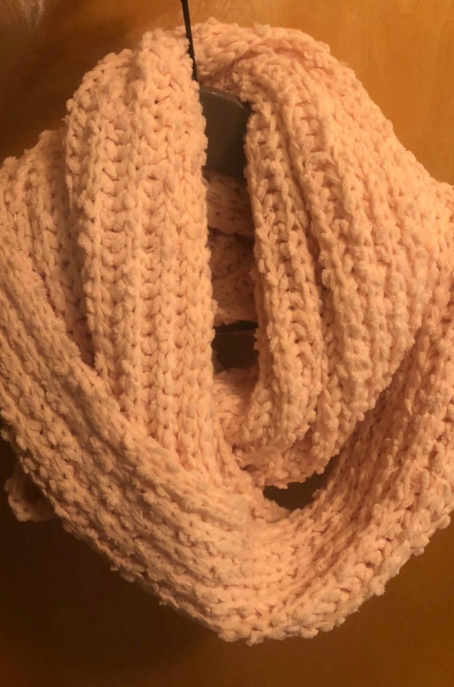 Xtra large double loop knit scarf.
